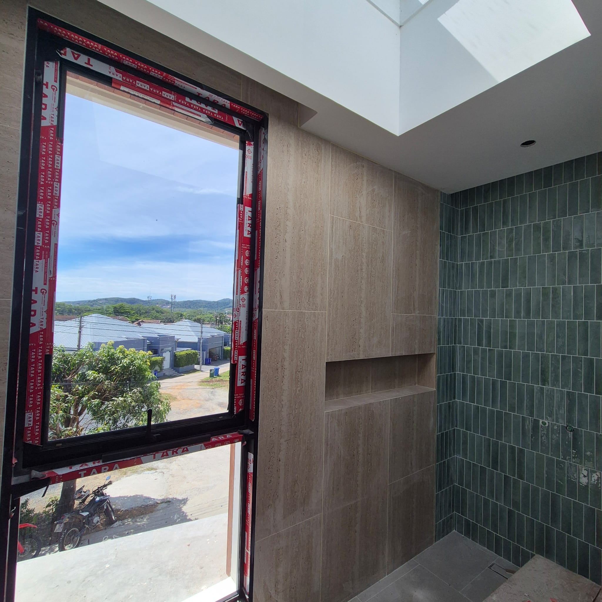 Bathroom tilework and window detail