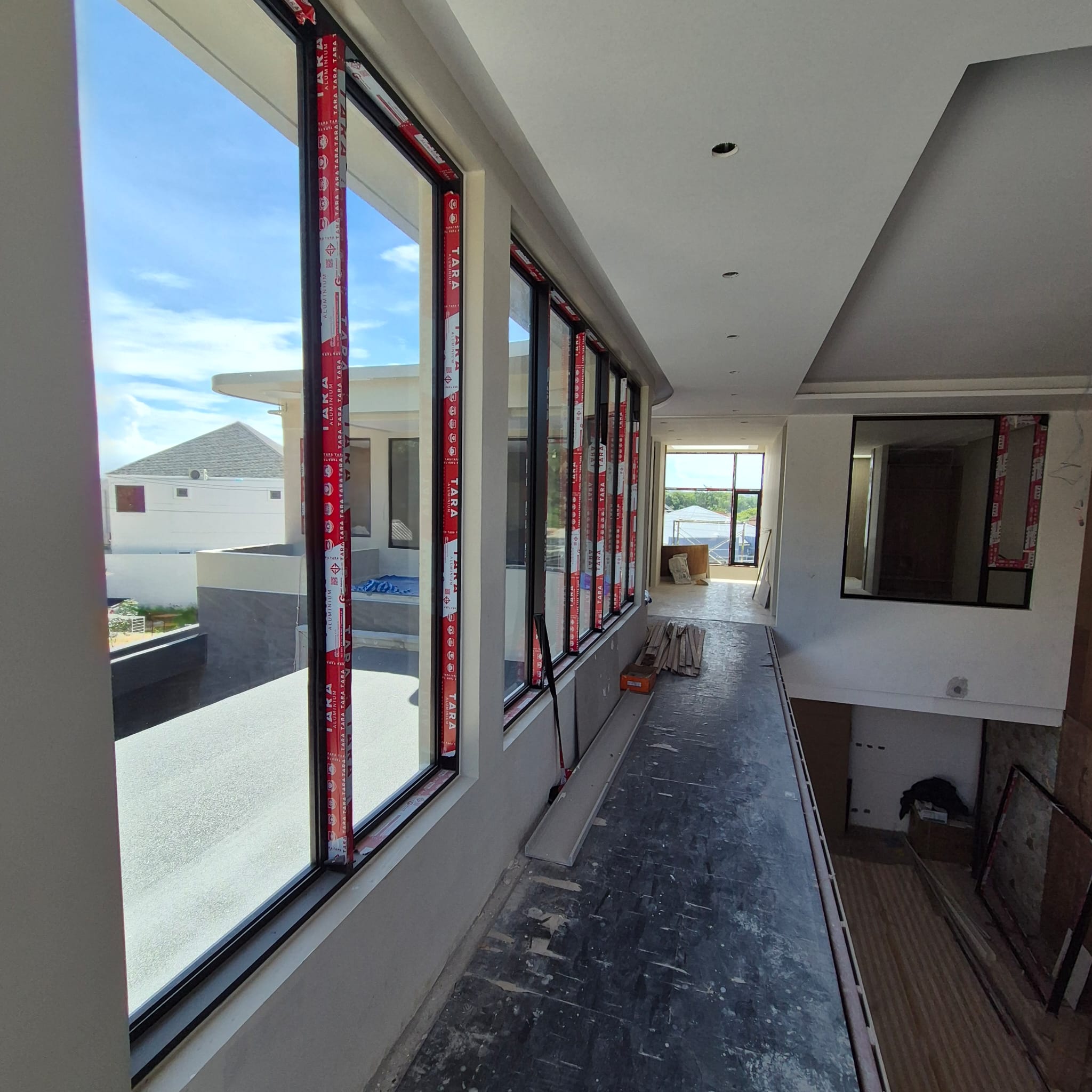 Sliding doors and interior floor prep
