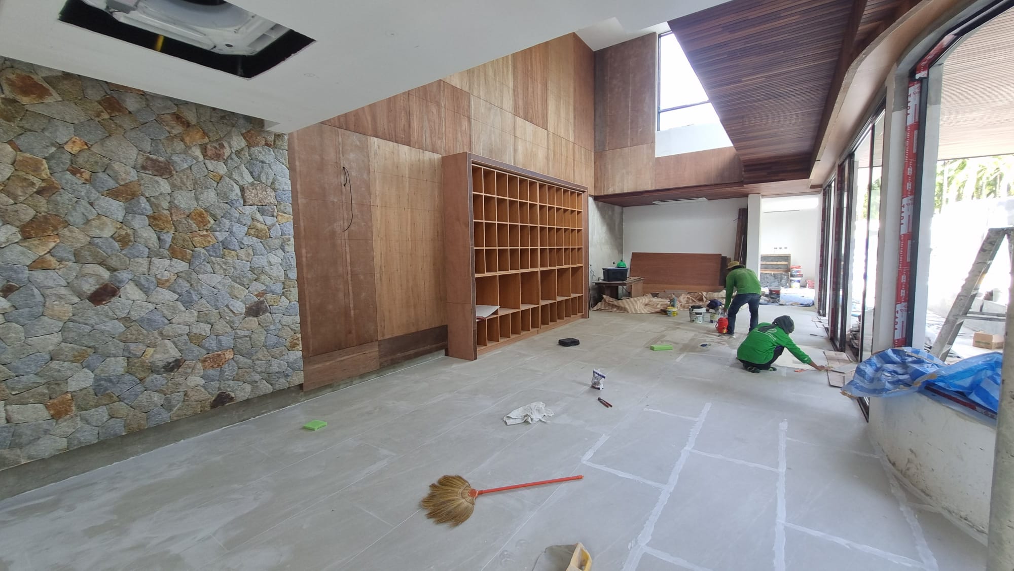 Living room joinery and floor prep