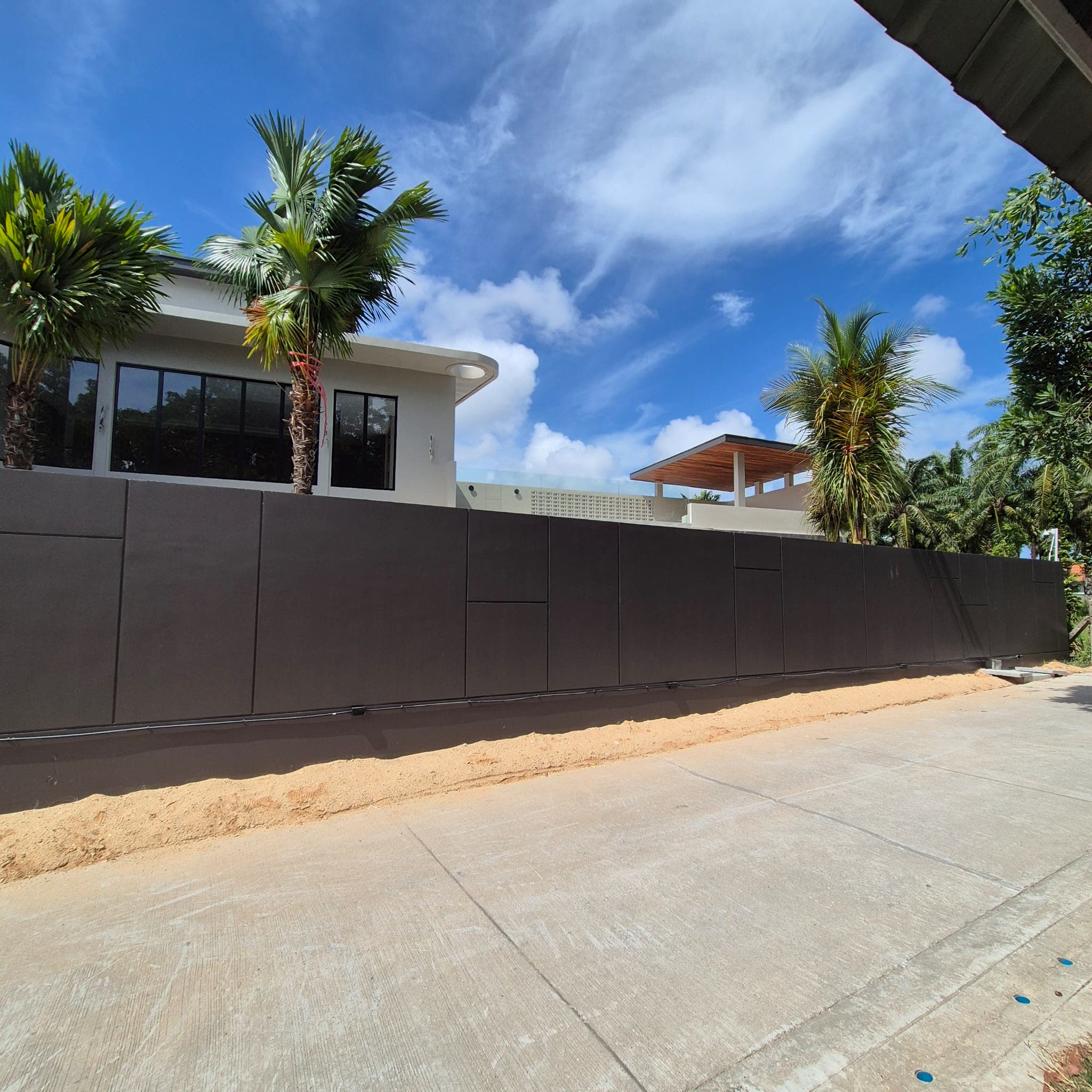 Driveway along the boundary wall