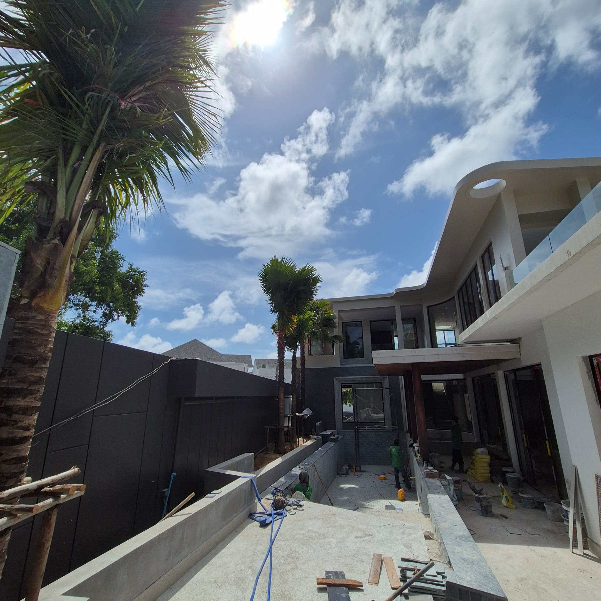 Pool terrace and rear elevation